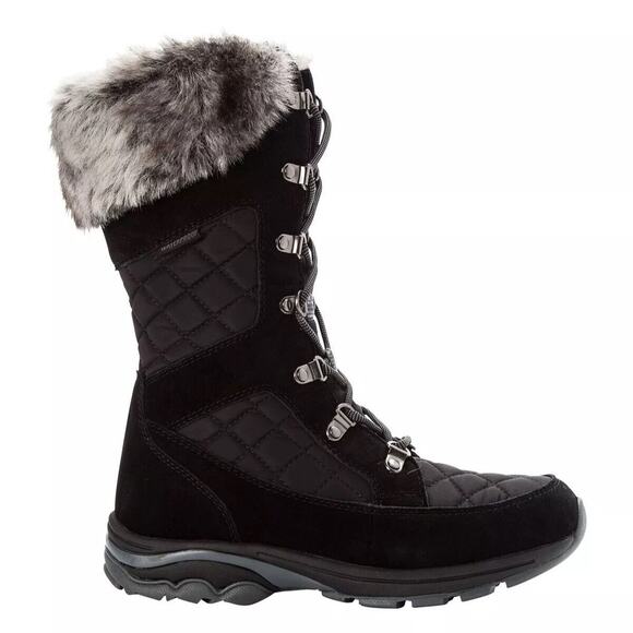 Propet Women Peri Mid Calf Cold Weather Winter Boot Size US 7EE Black Waterproof - Picture 2 of 5